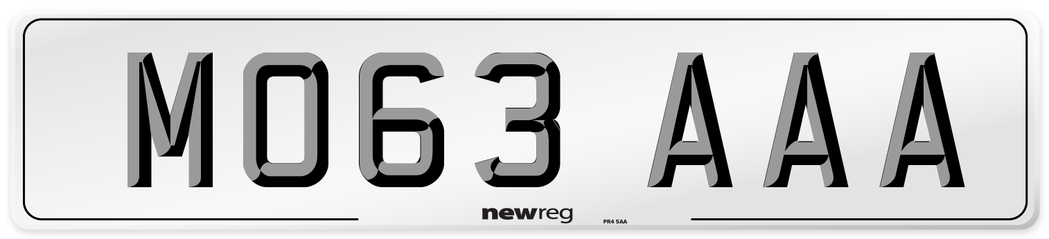 MO63 AAA Number Plate from New Reg